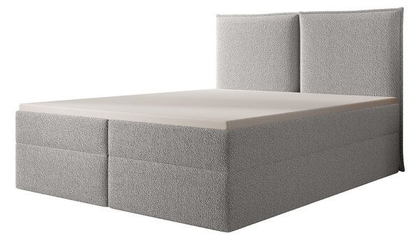 Čalúnená boxspringová jednolôžková posteľ Seleno 120x200 - svetlosivá