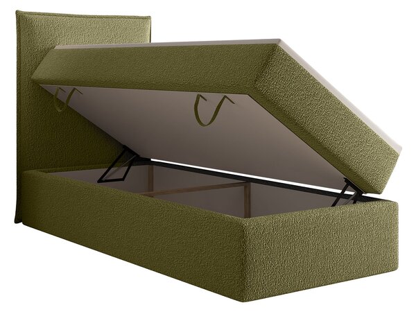 Čalúnená boxspringová jednolôžková posteľ Seleno 90x200 - zelená