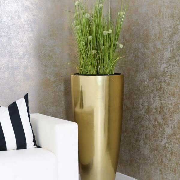 Luxusný kvetináč CITY, sklolaminát, výška 100 cm, zlatá metalíza