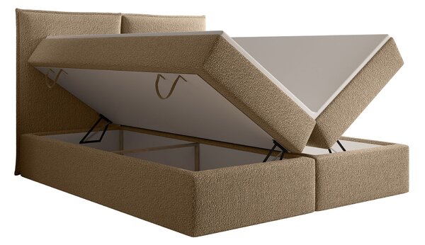 Čalúnená boxspringová jednolôžková posteľ Seleno 120x200 - béžová