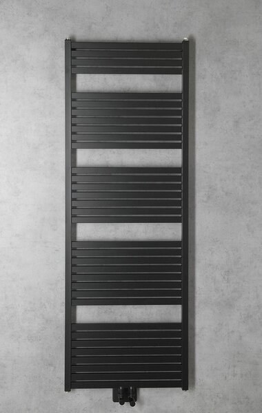 Aqualine Aqualine, TONDI vykurovacie teleso 600x1690 mm, stredové pripojenie, čierna matná, DT496T