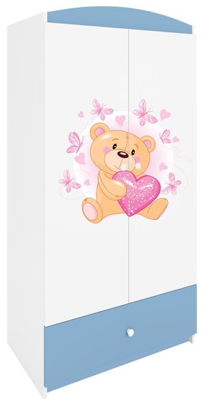 Kocot kids Detská skriňa Babydreams 90 cm medvedík s motýlikmi modrá