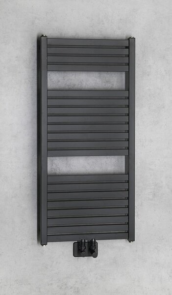 Aqualine Aqualine, TONDI vykurovacie teleso 450x970 mm, stredové pripojenie, čierna matná, DT456T