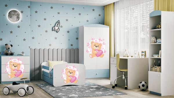 Kocot kids Detská skriňa Babydreams 90 cm medvedík s motýlikmi modrá