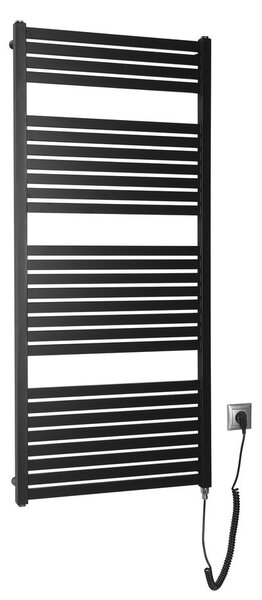 Aqualine Sapho, TONDI-E elektrické vykurovacie teleso, rovné, 600x1330 mm, 600W, čierna matná