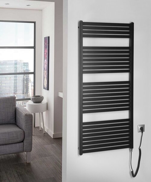 Aqualine Aqualine, TONDI-E elektrické vykurovacie teleso, rovné, 450x1330 mm, 500W, biela, DE470T