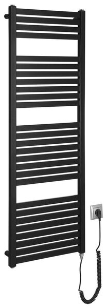 Aqualine Sapho, TONDI-E elektrické vykurovacie teleso, rovné, 450x1330 mm, 500W, čierna matná, DE476T