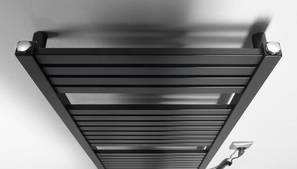 Aqualine Sapho, TONDI-E elektrické vykurovacie teleso, rovné, 450x970 mm, 300W, čierna matná