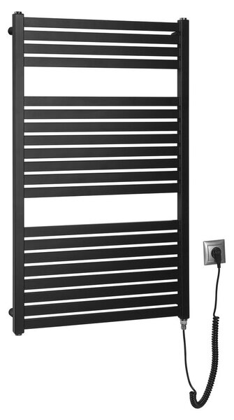 Aqualine Sapho, TONDI-E elektrické vykurovacie teleso, rovné, 600x970 mm, 400W, čierna matná, DE466T