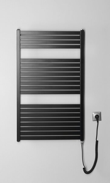 Aqualine Sapho, TONDI-E elektrické vykurovacie teleso, rovné, 600x970 mm, 400W, čierna matná, DE466T