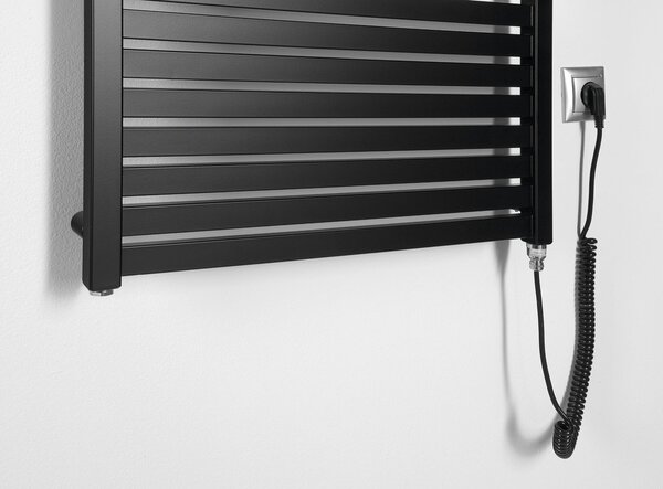 Aqualine Sapho, TONDI-E elektrické vykurovacie teleso, rovné, 600x970 mm, 400W, čierna matná, DE466T