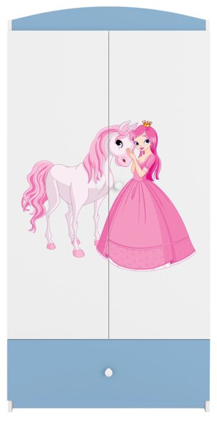 Kocot kids Detská skriňa Babydreams 90 cm princezná a poník modrá