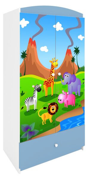 Kocot kids Detská skriňa Babydreams 90 cm safari modrá