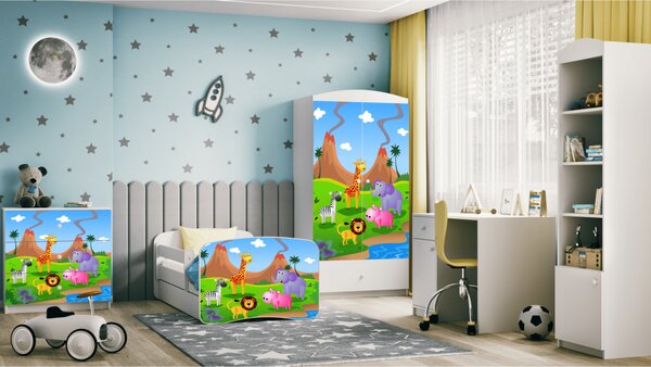 Kocot kids Detská skriňa Babydreams 90 cm safari biela