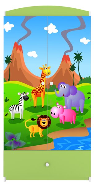 Kocot kids Detská skriňa Babydreams 90 cm safari zelená