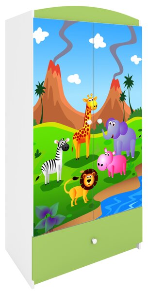 Kocot kids Detská skriňa Babydreams 90 cm safari zelená