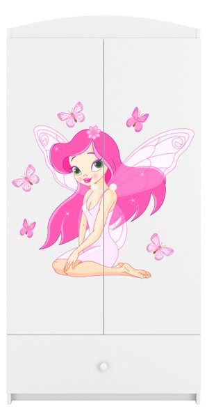 Kocot kids Detská skriňa Babydreams 90 cm víla s motýlikmi biela