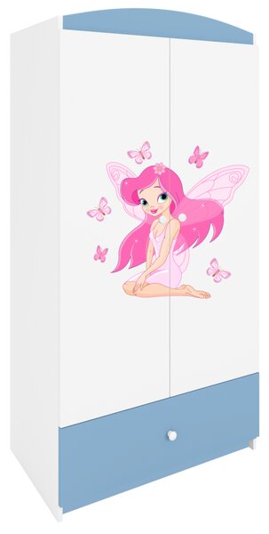 Kocot kids Detská skriňa Babydreams 90 cm víla s motýlikmi modrá