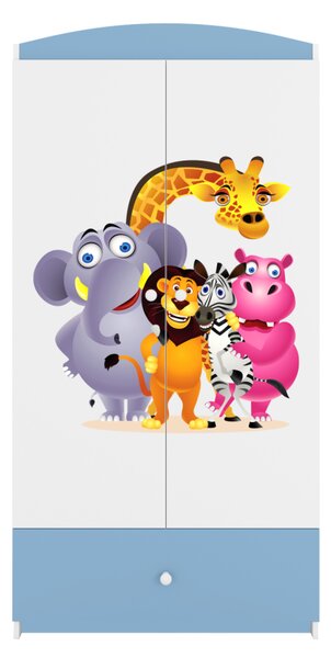 Kocot kids Detská skriňa Babydreams 90 cm ZOO modrá