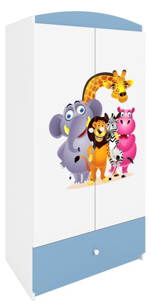 Kocot kids Detská skriňa Babydreams 90 cm ZOO modrá