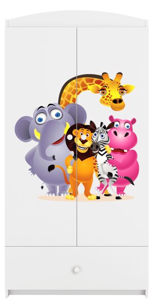 Kocot kids Detská skriňa Babydreams 90 cm ZOO biela
