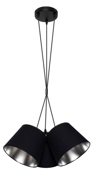 Luster na lanku ZOMA 3xE27/60W/260V čierna/lesklý chróm