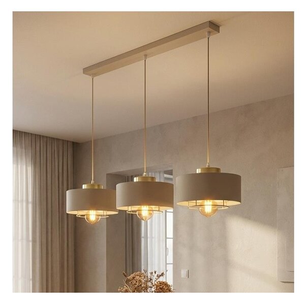 Brilagi - Závesný luster na lanku SPRING 3xE27/60W/230V béžová/zlatá