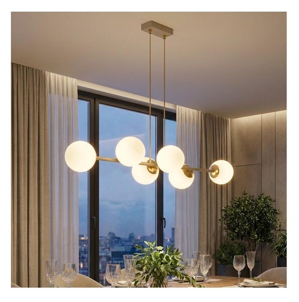 Brilagi - Luster na lankách MILO ECRU 6xE27/60W/230V béžová/zlatá