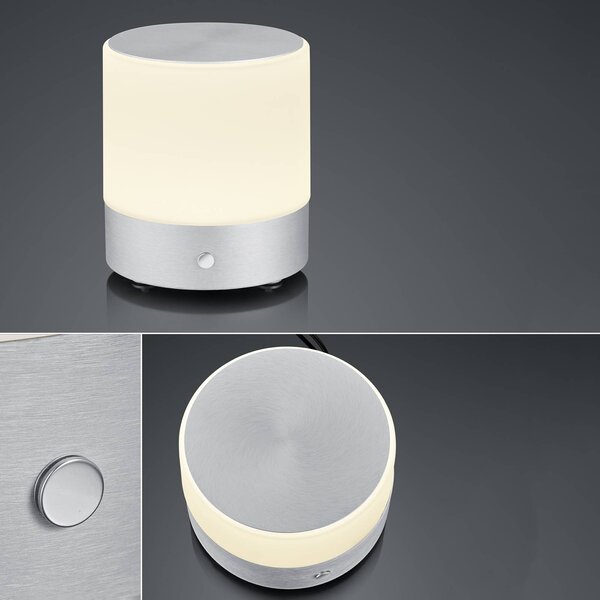 BANKAMP Button stolná LED lampa 18,5 cm hliník
