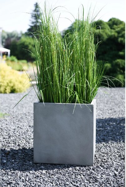 Kvetináč BLOCK, sklolaminát, 45x45x45 cm, betón design