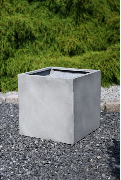 Kvetináč BLOCK, sklolaminát, 45x45x45 cm, betón design