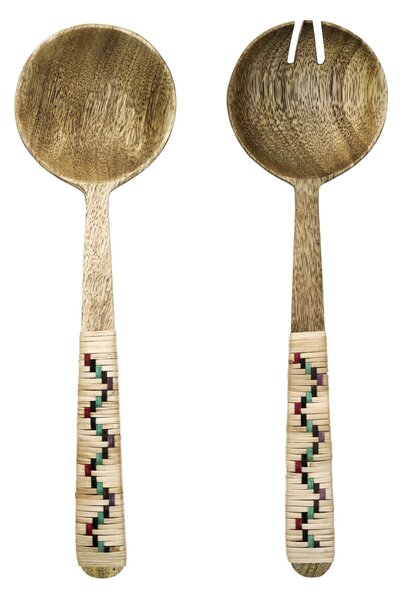 Šalátový príbor Natural / Multi coloured – set 2 ks