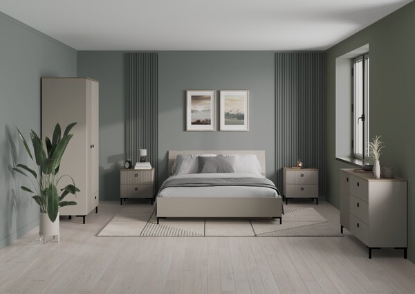 KONDELA Nočný stolík, sivohnedá Taupe/dub silverjack, DOMCA 2S