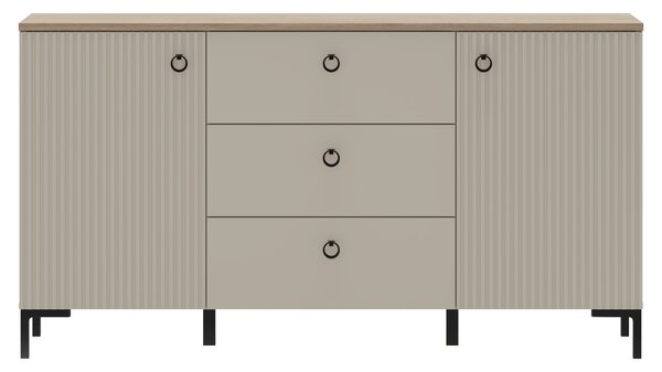 KONDELA Komoda, sivohnedá Taupe/dub silverjack, DOMCA 2D3S