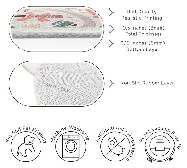 Prateľný detský hrací koberec ø150 cm Furry World – Mila Home