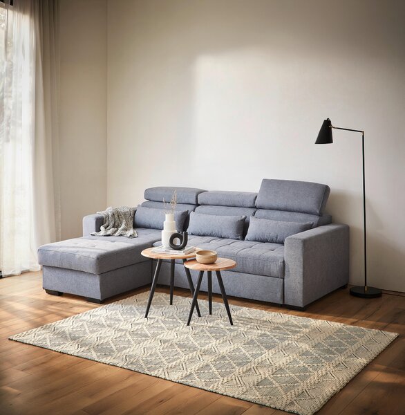 ROHOVÁ SEDAČKA, textil, modrosivá Carryhome - Sedačky