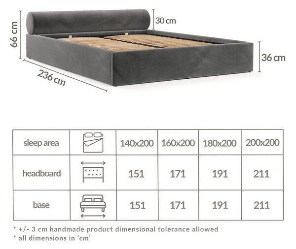 Tmavozelená čalúnená dvojlôžková posteľ s úložným priestorom s roštom 160x200 cm Solvo – Maison de Rêve
