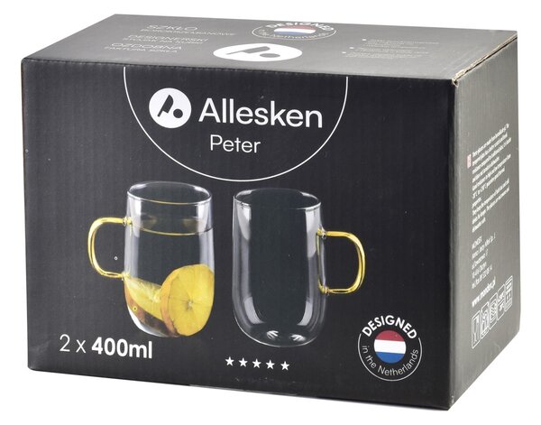 Sklenený hrnček Peter 400 ml sada 2ks