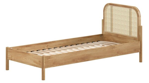 Jednolôžková posteľ z dubového dreva s roštom 90x200 cm v prírodnej farbe Olive Rotan – Vipack