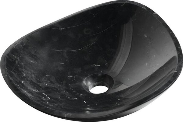 BLOK kamenné umývadlo 40x12cm, Marquin black, leštené