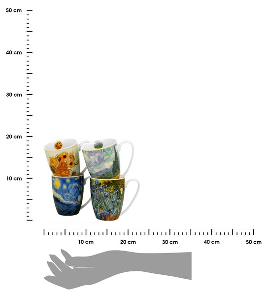Porcelánový hrnček Van Gogh 350 ml sada 4ks