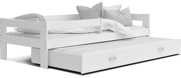 Detská posteľ HUGO P2 190x80 s prístelkou BIELA-BIELA