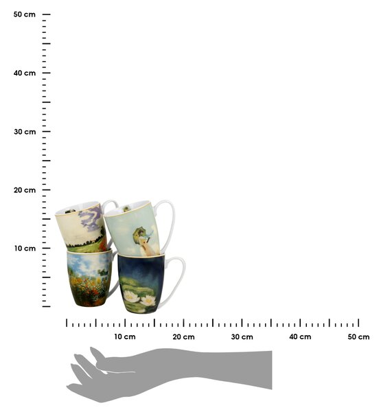 Porcelánový hrnček Monet 350 ml sada 4ks