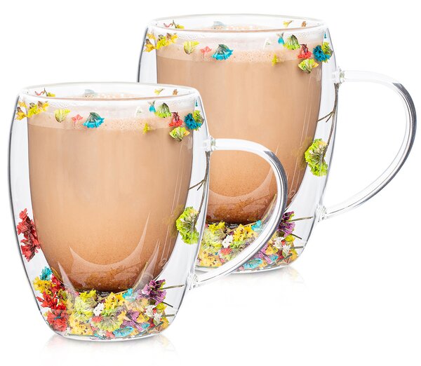 4Home Termo pohár Flowers Hot&Cool 350 ml, 2 ks