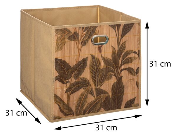 Úložný box Bamboo Flower, 31x31x31 cm, hnedá