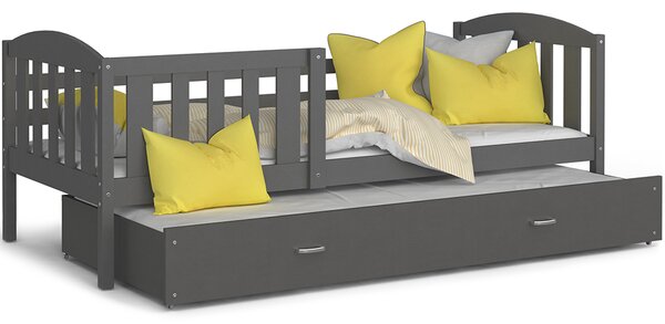 Detská posteľ KUBU P2 190x80 cm SIVÁ-SIVÁ