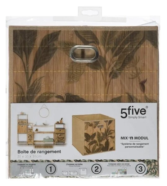 Úložný box Bamboo Flower, 31x31x31 cm, hnedá