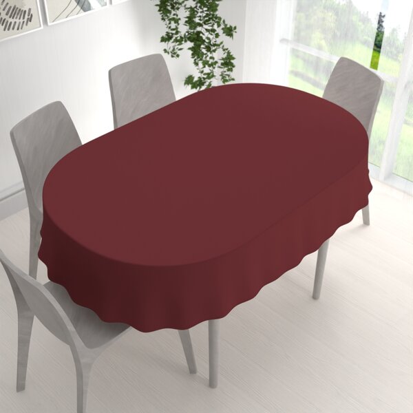 Biante Teflónový oválny obrus TF-095 Vínovo červený bez vzoru 60x100 cm