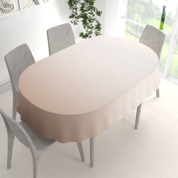 Biante Teflónový oválny obrus TF-096 Púdrovo béžový bez vzoru 60x100 cm
