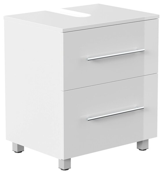 SKRINKA POD UMÝVADLO, biela s vysokým leskom, biela s vysokým leskom, 55/63/41,6 cm MID.YOU - Kúpeľňové skrinky, Online Only